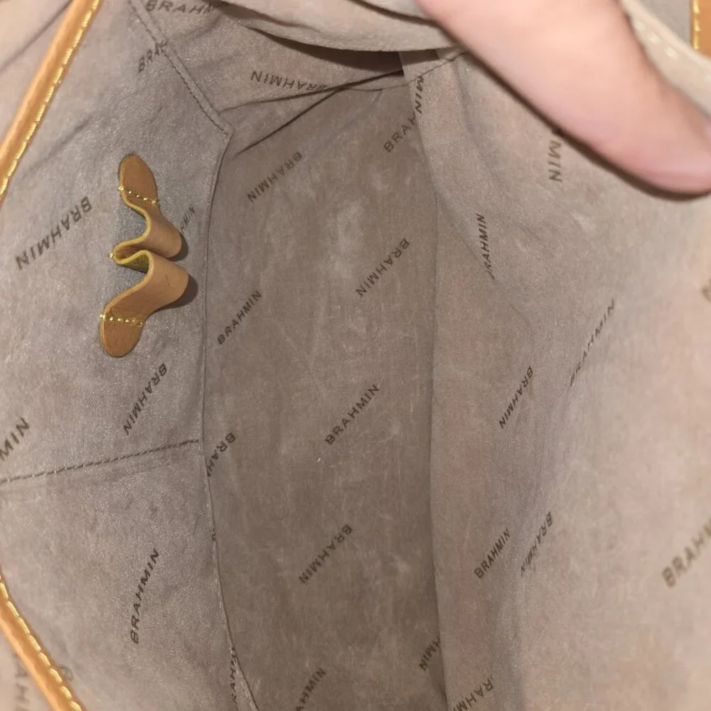 Brahmin Phoebe Citron Woven Leather Bag